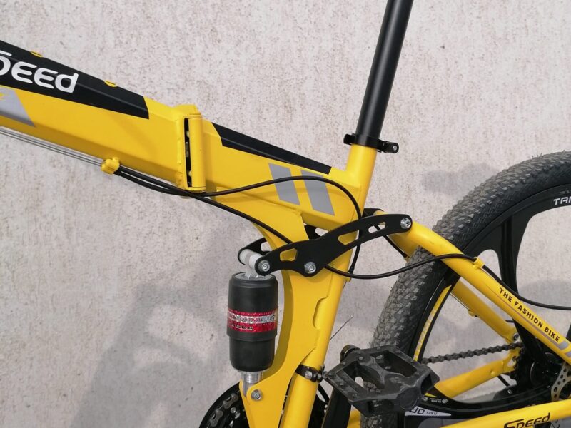 Bicicleta noua MTB sigilata, roti 26” aliaj 6 spite, Shimano, pliabila, frane disc, amortizoare arc
