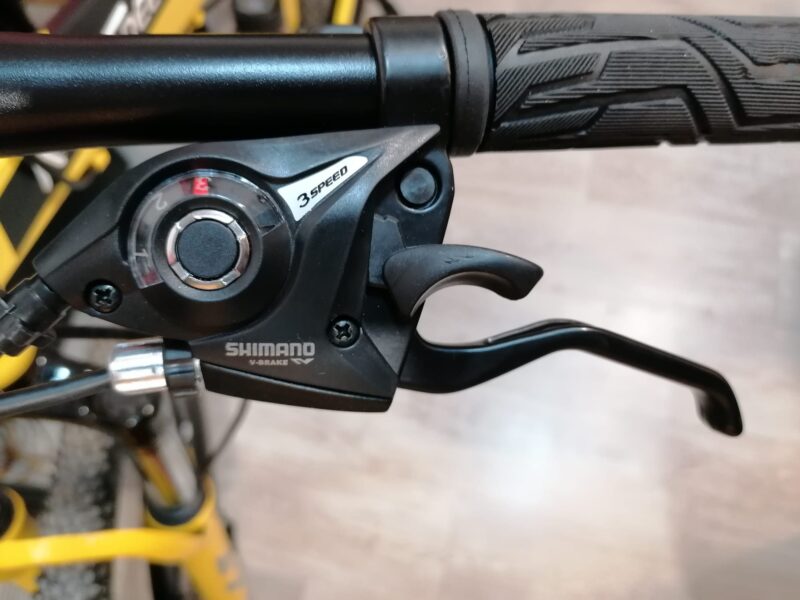 Bicicleta noua MTB sigilata, roti 26” aliaj 6 spite, Shimano, pliabila, frane disc, amortizoare arc